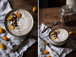 Smoothie bowl s ovesnými vločkami a kokosem